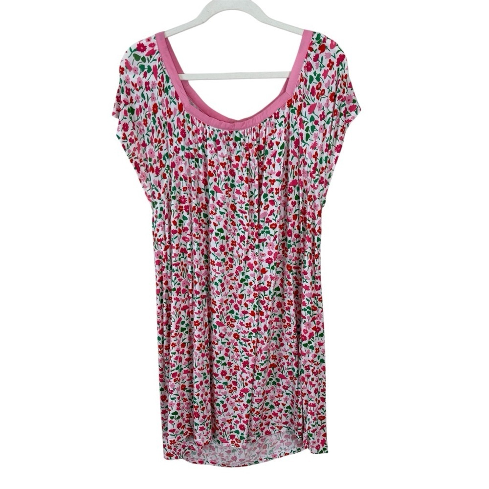 Kate Spade Nightgown Women’s Size 1X Pink & White Floral Print Sleepwear - Picture 2 of 6